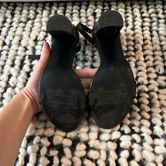 Steve Madden Carrson Black Block Heels Leather - Picture 4 of 8